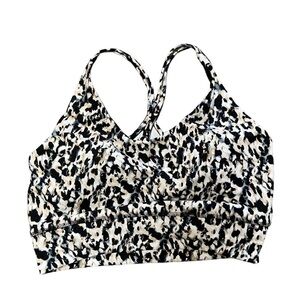Core 10 animal print strappy yoga exercise black blue sports workout bra Medium